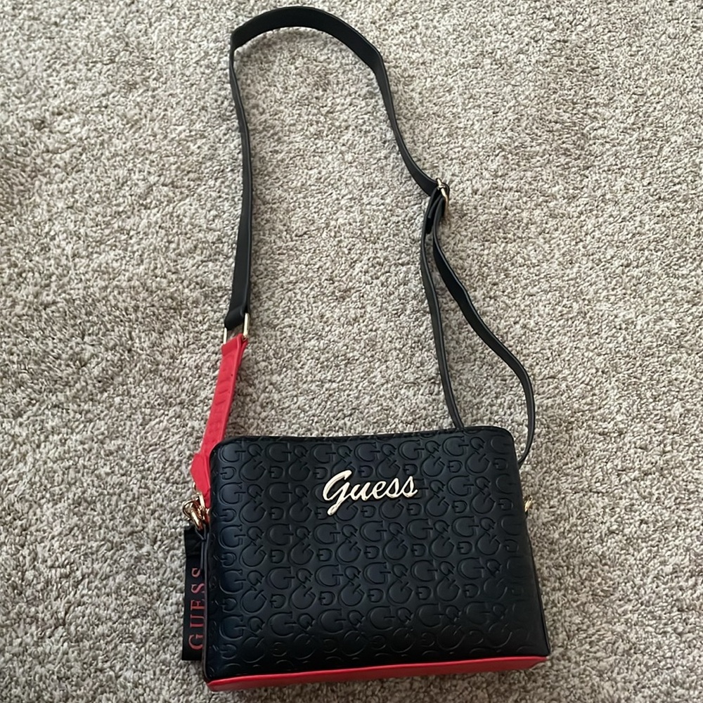 Guess Crossbody Bag | Two Colour Way - Red/Black